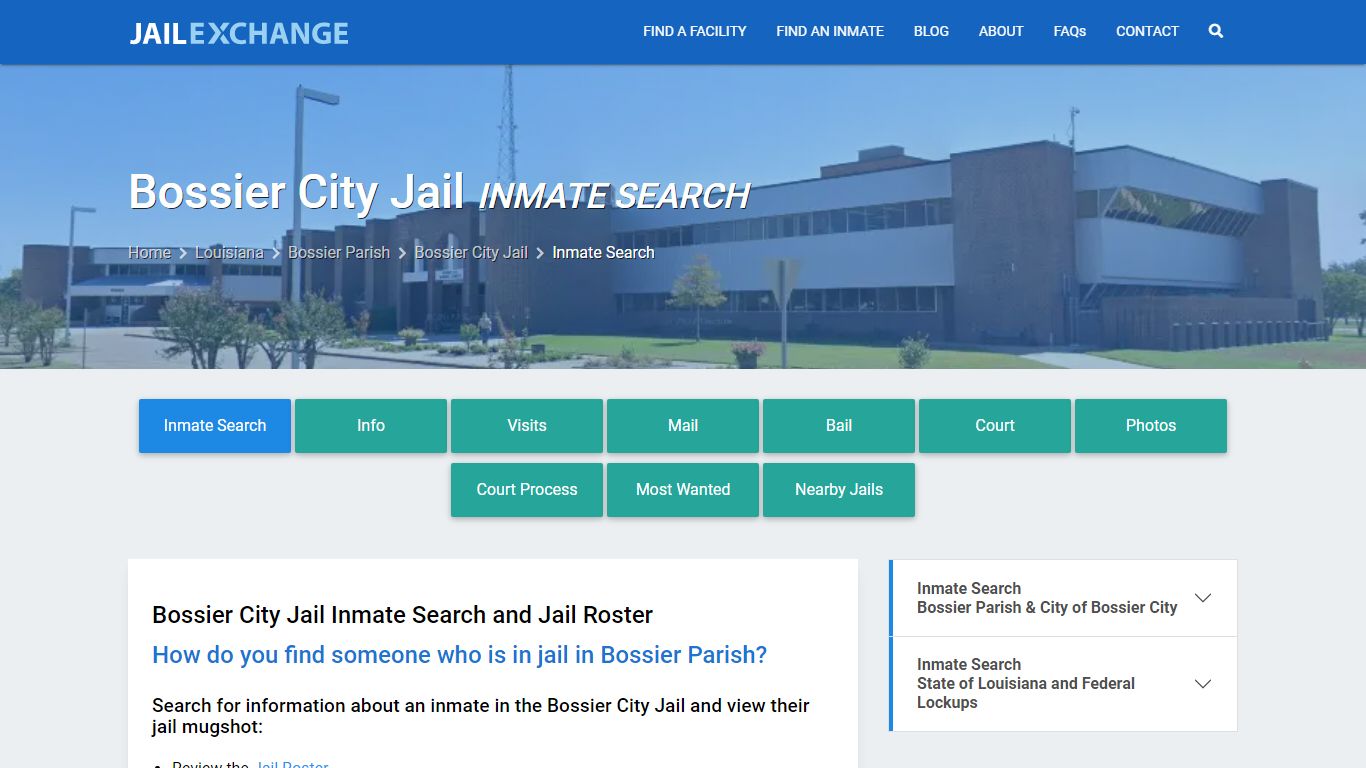 Inmate Search: Roster & Mugshots - Bossier City Jail, LA