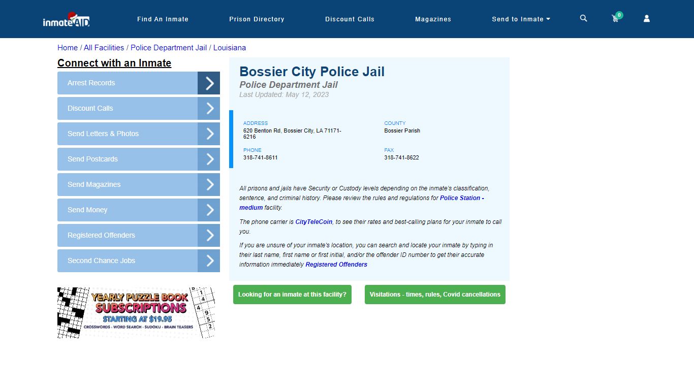 Bossier City Police Jail & Inmate Search - Bossier City, LA